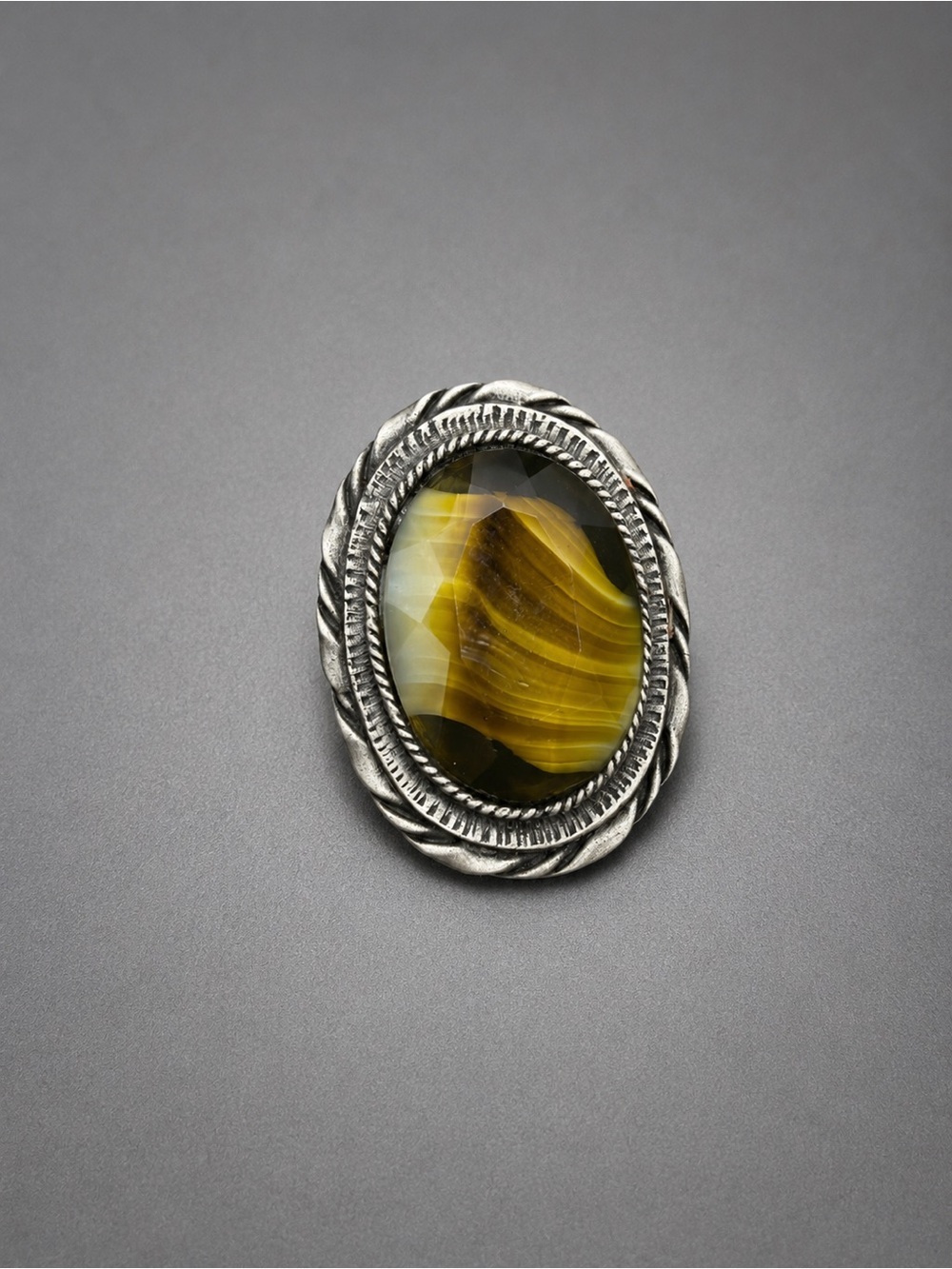 Vintage Schrager  Art Glass Brooch #59SB